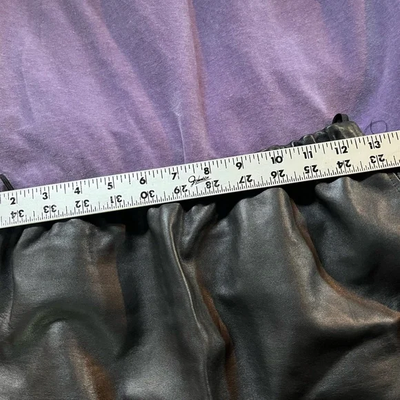 MARY DADAS Black Leather Vintage Skirt Sz 8 - Picture 5 of 6